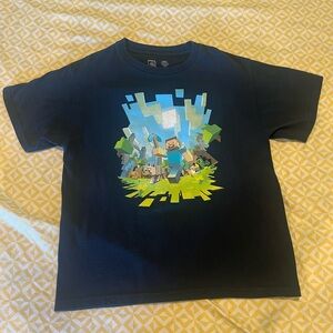 Kids Navy Blue Minecraft Graphic T-Shirt